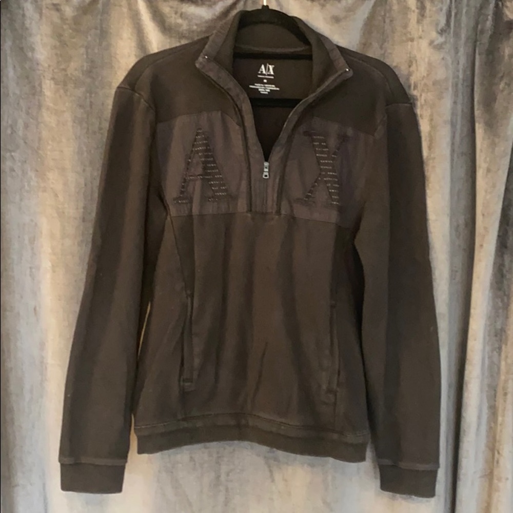 Armani Exchange 1/4 zip sweatshirt. Black. Medium